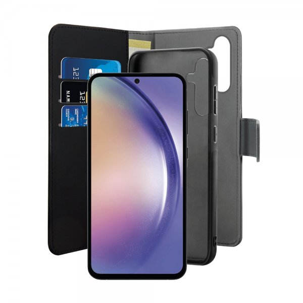 Puro Samsung Galaxy A55 Etui Wallet Detachable 2 in 1 Svart