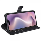iPhone 16 Etui Litchi Svart