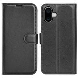 iPhone 16 Plus Etui Litchi Svart