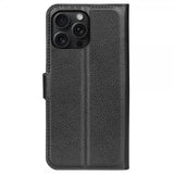 iPhone 16 Pro Max Etui Litchi Svart