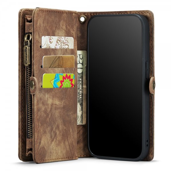CaseMe iPhone 11 Etui 008 Series Avtakbart Deksel Brun