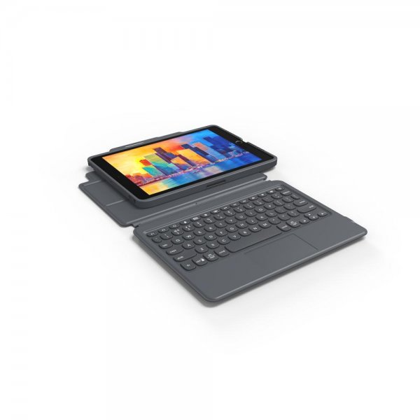 Zagg iPad 10.2 Etui med tastatur Pro Keys with Trackpad Nordic Svart Grå