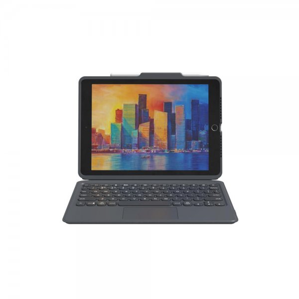 Zagg iPad 10.2 Etui med tastatur Pro Keys with Trackpad Nordic Svart Grå