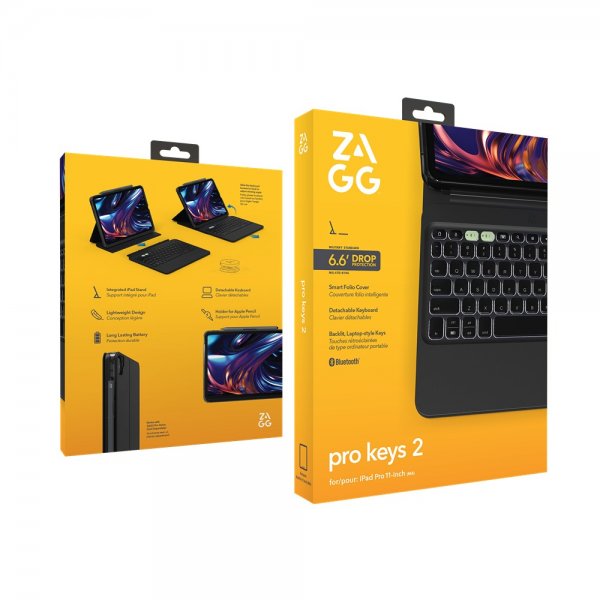 Zagg iPad Pro 11 (M4/M5) Etui Med tastatur Pro Keys 2 Nordic Layout Svart