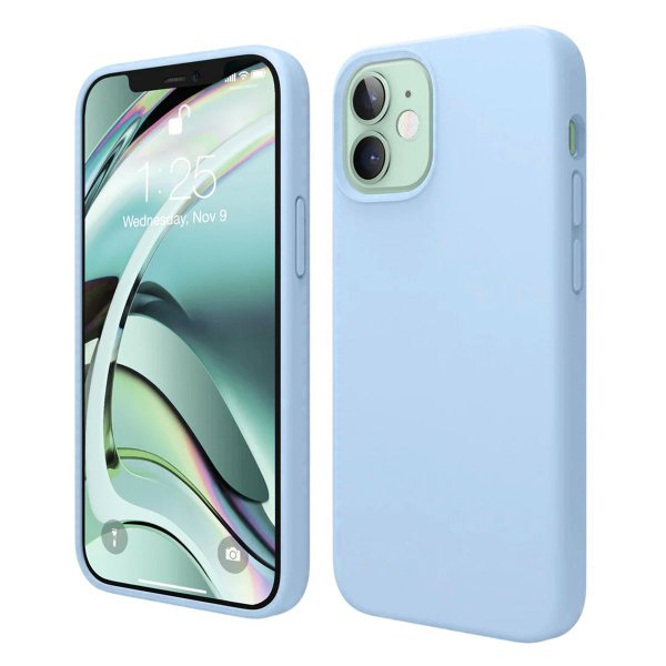 Rvelon iPhone 12/iPhone 12 Pro Deksel Silikon MagSafe Blå