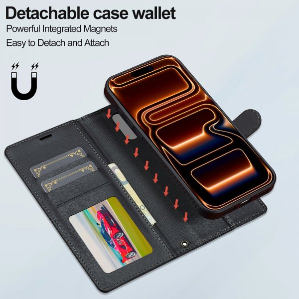 Nordic Covers iPhone 17 Pro Max Etui med avtakbart MagSafe-deksel Raven Black