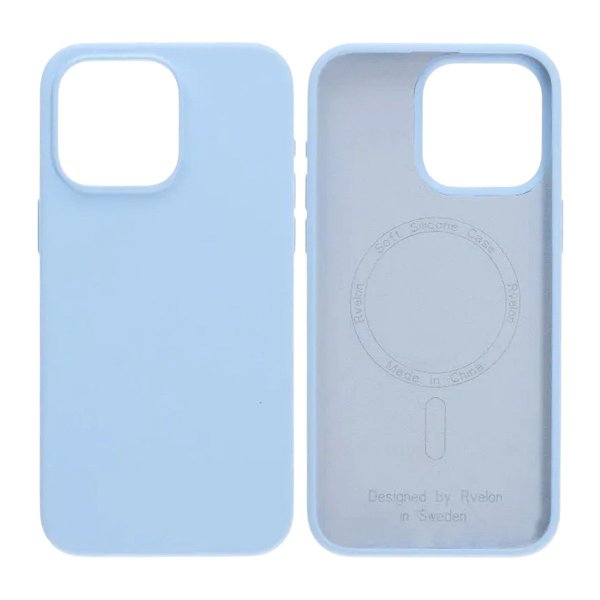 Rvelon iPhone 15 Pro Max Deksel Silikon MagSafe Blå
