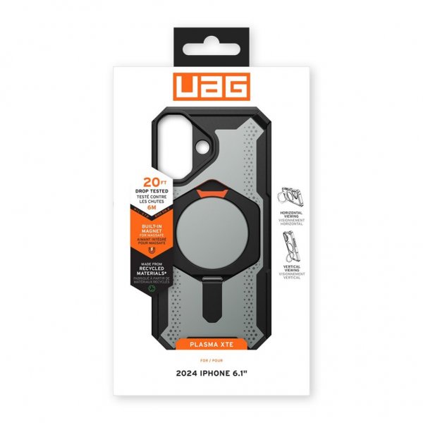 Urban Armor Gear (UAG) iPhone 16 Deksel Plasma XTE MagSafe Svart Oransje