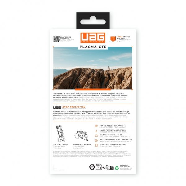 Urban Armor Gear (UAG) iPhone 16e/17e Deksel Plasma XTE MagSafe Ash/Titanium