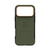Urban Armor Gear (UAG) iPhone 17 Pro Max Deksel Civilian MagSafe Olive/Orange