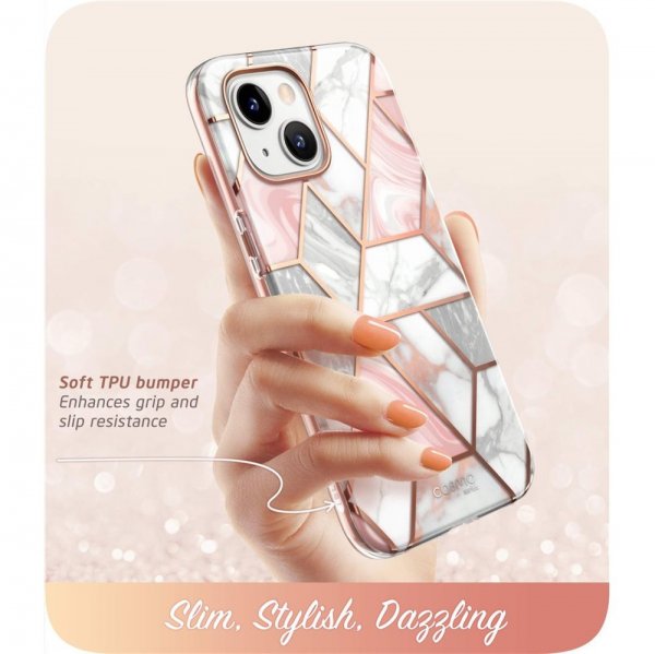 Supcase iPhone 14 Plus Deksel Cosmo Pink Marble