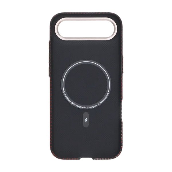 iPhone Air Deksel Aramidfiber MagSafe Rød Rutnät