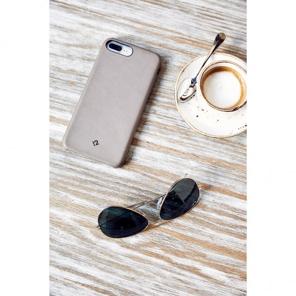 Twelve South iPhone 7 Plus/iPhone 8 Plus Deksel Relaxed Leather Warm Taupe