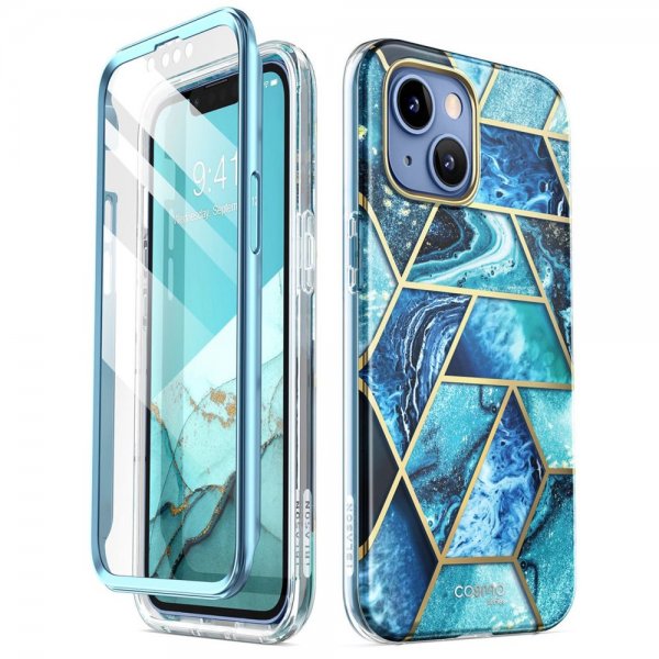 Supcase iPhone 14 Plus Deksel Cosmo Blue Marble