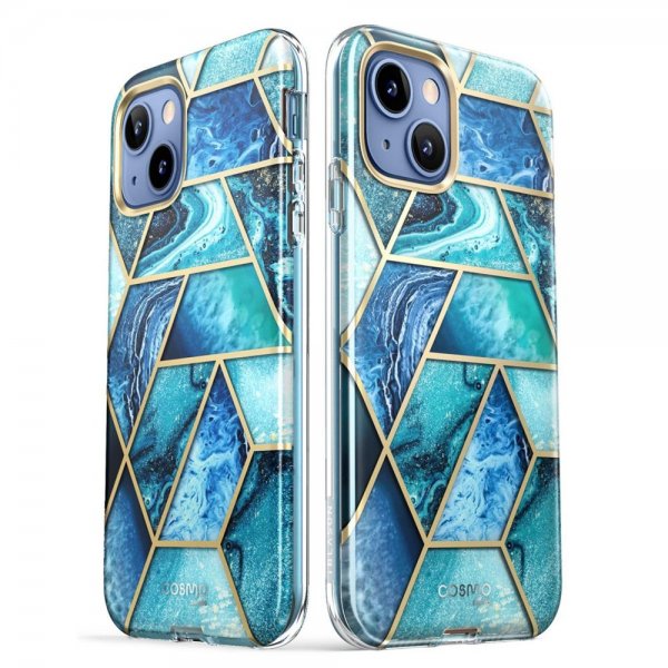 Supcase iPhone 14 Plus Deksel Cosmo Blue Marble