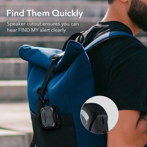 ESR AirPods Pro/AirPods Pro 2 Deksel Cyber Tough HaloLock Svart