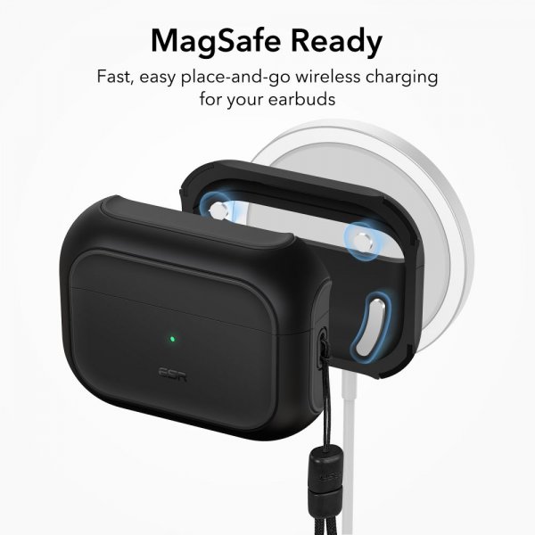 ESR AirPods Pro/AirPods Pro 2 Deksel Orbit Hybrid HaloLock Svart