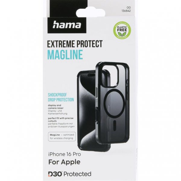 Hama iPhone 16 Pro Deksel Extreme Protect MagLine Svart