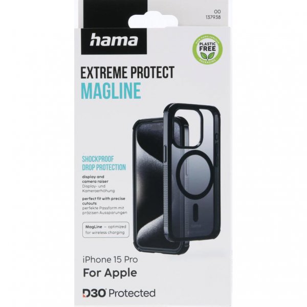 Hama iPhone 15 Pro Deksel Extreme Protect MagLine Svart