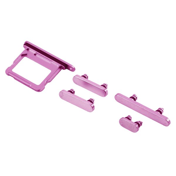 Knapper og SIM-kortholder for iPhone 16 og 16 Plus - Rosa
