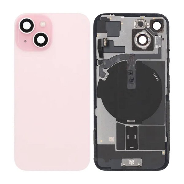 iPhone 15 Bakglass Komplett OEM - Rosa