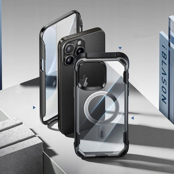 Supcase iPhone 15 Pro Max Deksel Ares Mag Svart