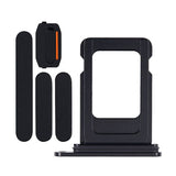 Knapper og SIM-kortholder for iPhone 15 og 15 Plus - Svart