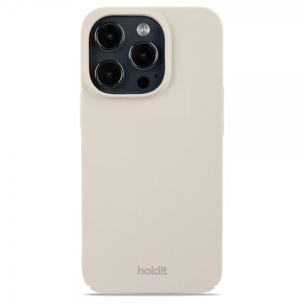 holdit iPhone 15 Pro Deksel Slim Case Light Beige