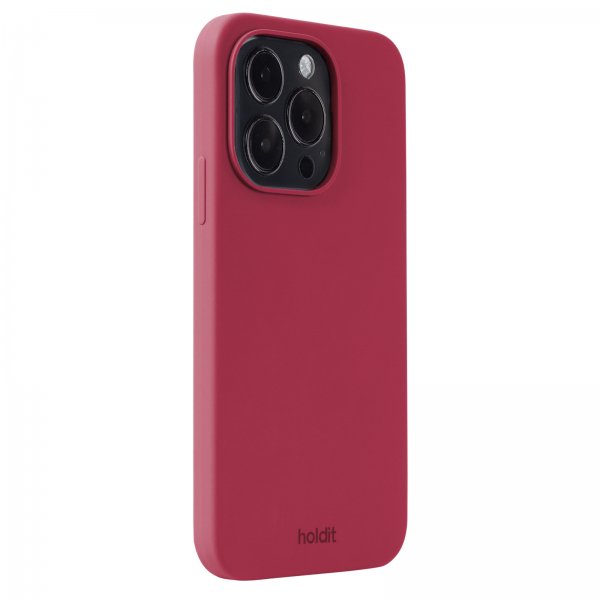 holdit iPhone 15 Pro Deksel Silikon Red Velvet