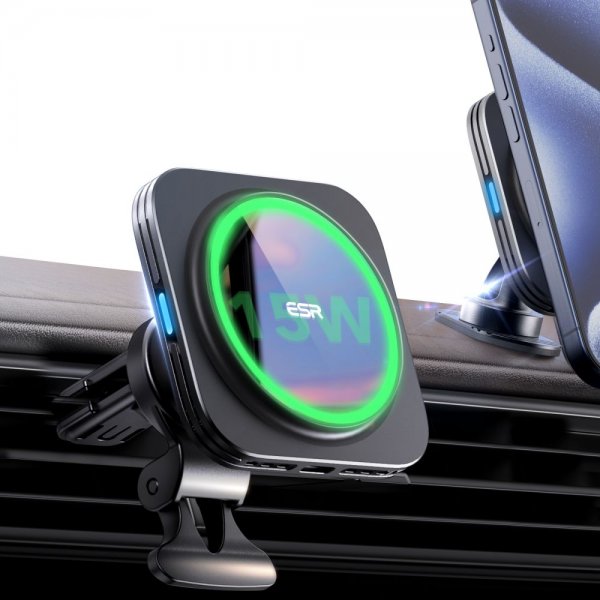 ESR Mobilholder til bil Qi2 Wireless Car Charger CryoBoost HaloLock Svart