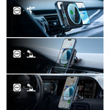 ESR Mobilholder til bil Qi2 Wireless Car Charger CryoBoost HaloLock Svart