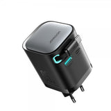 Joyroom 65W vegglader med innebygd USB-kabel og USB-A/USB-C-porter svart