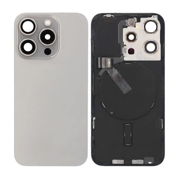 iPhone 15 Pro Bakside Glass Komplett OEM - Naturlig Titan