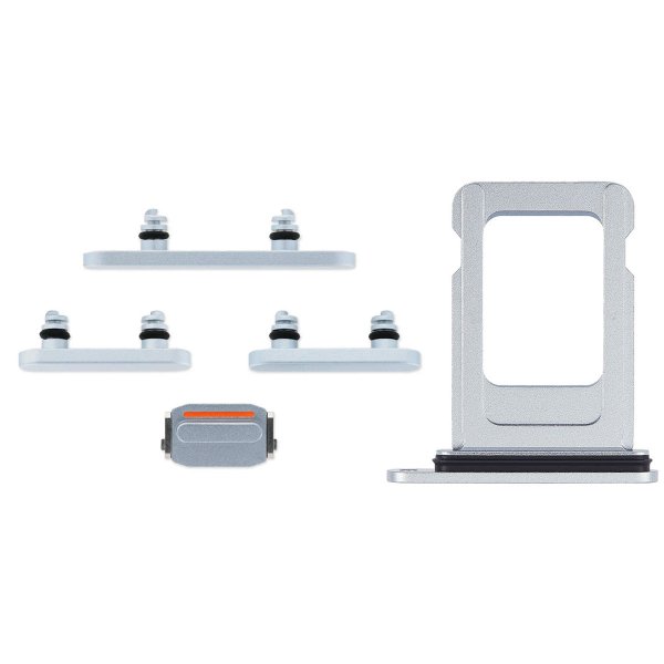 Knapper og SIM-kortholdere for iPhone 15 og 15 Plus - Blå