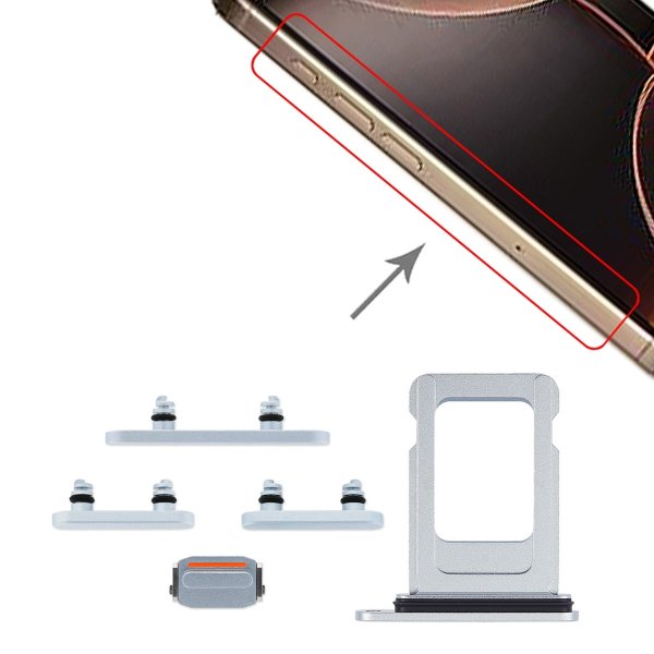 Knapper og SIM-kortholdere for iPhone 15 og 15 Plus - Blå