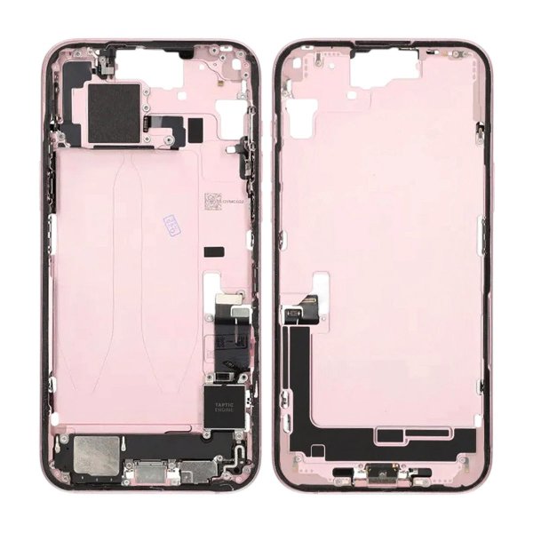 Midtramme med smådeler for iPhone 15 Plus - rosa OEM