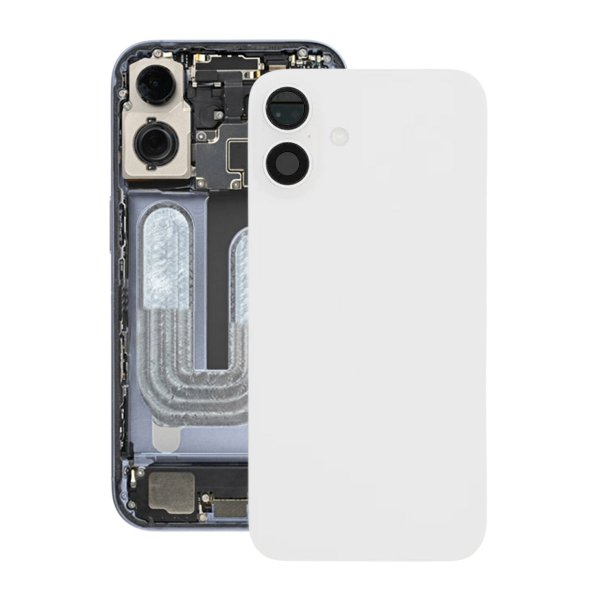 iPhone 16 Plus Bakside Glass Komplett OEM - Hvit