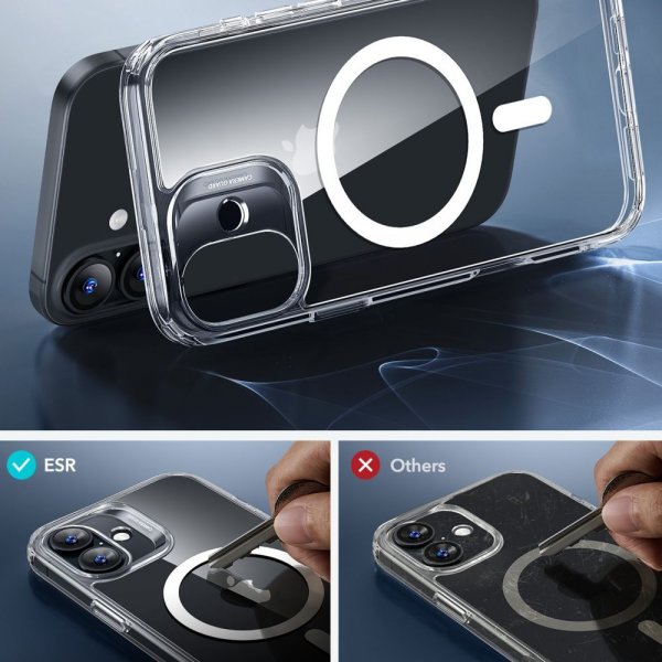 ESR iPhone 16 Deksel og Skjermbeskytter Classic Hybrid MagSafe Set Transparent