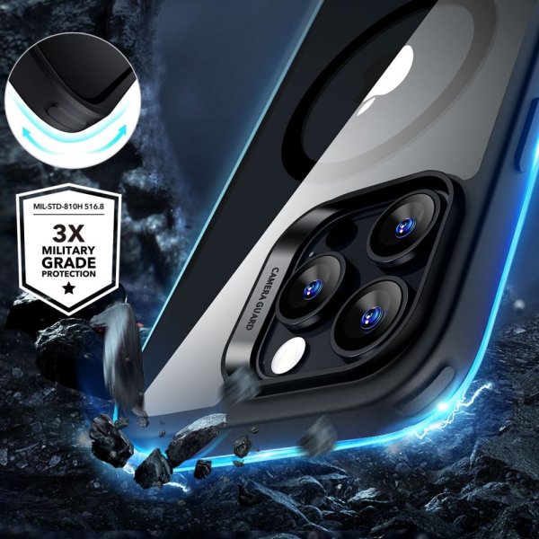 ESR iPhone 16 Pro Deksel og Skjermbeskytter Classic Hybrid MagSafe Set Svart Transparent
