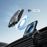 ESR Mobilholder til bil Qi2 Air Vent/Dashboard Wireless Car Charger CryBoost HaloLock Svart