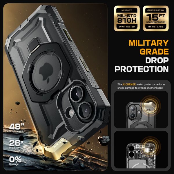 Supcase iPhone 16 Deksel UB Grip MagSafe Svart