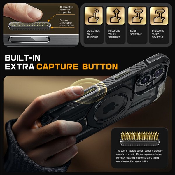 Supcase iPhone 16 Deksel UB Grip MagSafe Svart