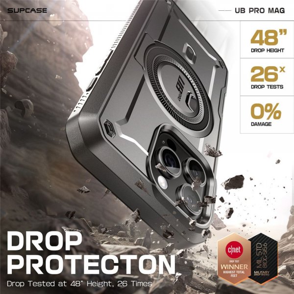 Supcase iPhone 16 Pro Max Deksel UB Pro MagSafe Svart