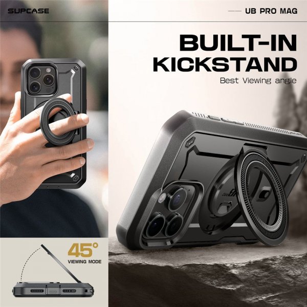 Supcase iPhone 16 Pro Max Deksel UB Pro MagSafe Svart