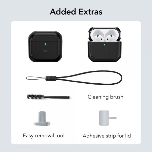 ESR AirPods 4 Deksel Orbit Hybrid HaloLock Svart