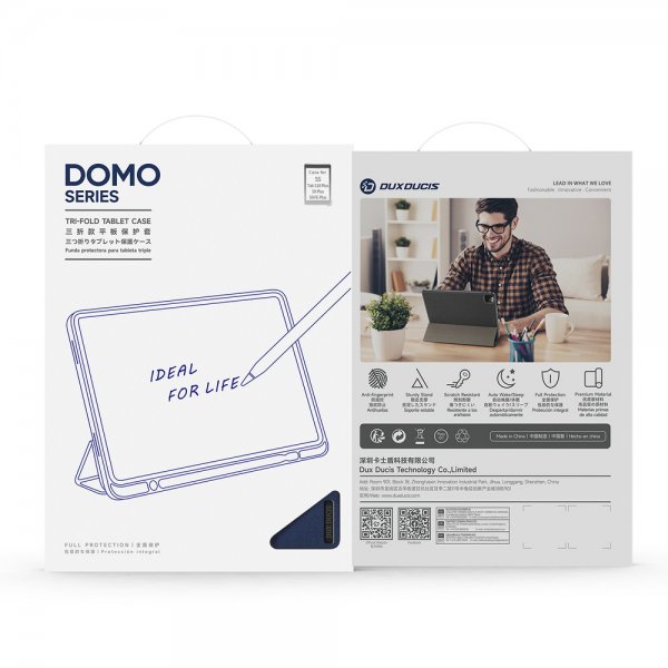 Dux Ducis Samsung Galaxy Tab S9 Plus/S9 FE Plus/S10 Plus Etui Domo Series Blå