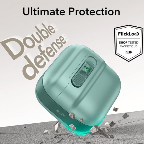 ESR AirPods 4 Deksel Pulse FlickLock HaloLock Grønn