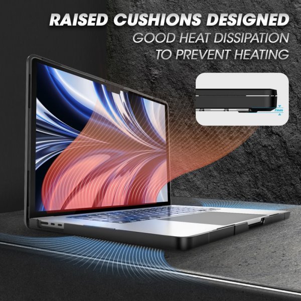 Supcase Macbook Air 15 M2 (A2941)/M3 (A3114) Deksel Unicorn Beetle Svart