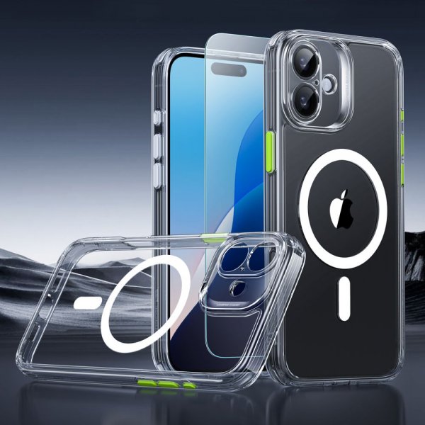 ESR iPhone 16 Deksel og Skjermbeskytter Classic Hybrid Pro Set Transparent