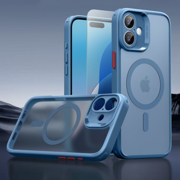ESR iPhone 16 Deksel og Skjermbeskytter Classic Hybrid Pro Set Blå